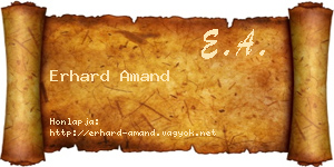 Erhard Amand névjegykártya